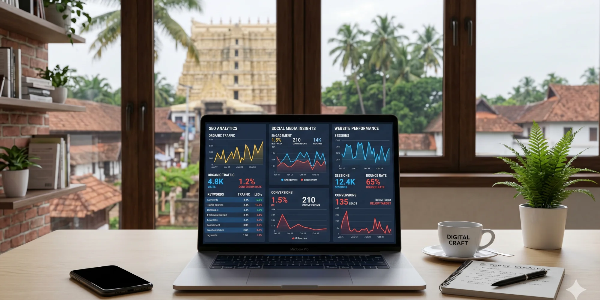 digital marketing analytics showing low online growth and poor conversions for businesses in Thiruvananthapuram